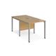 Maestro 25 back to back straight desks 800mm x 1600mm - silver bench leg frame, oak top
