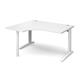 TR10 left hand ergonomic desk 1400mm - white frame, white top