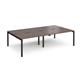 Adapt double back to back desks 2800mm x 1600mm - black frame, walnut top