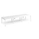 Adapt triple back to back desks 3600mm x 1200mm - white frame, white top