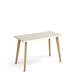 Giza straight desk 1200mm x 600mm with wooden legs - oak finish, white top