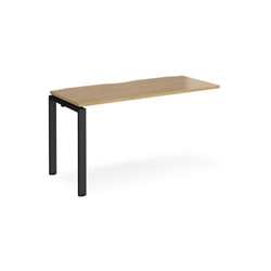 Adapt add on unit single 1400mm x 600mm - black frame, oak top