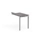 Adapt add on unit single return desk 800mm x 600mm - silver frame, grey oak top