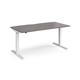 Elev8 Mono straight sit-stand desk 1600mm x 800mm - white frame, grey oak top