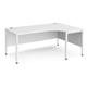 Maestro 25 right hand ergonomic desk 1800mm wide - white bench leg frame, white top