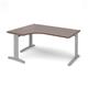 TR10 deluxe left hand ergonomic desk 1600mm - silver frame, walnut top
