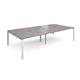 Adapt double back to back desks 3200mm x 1600mm - white frame, grey oak top