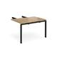 Adapt add on unit double return desk 800mm x 1200mm - black frame, oak top