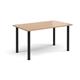 Rectangular black radial leg meeting table 1400mm x 800mm - beech