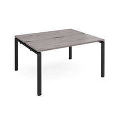 Adapt back to back desks 1400mm x 1200mm - black frame, grey oak top