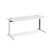 TR10 height settable straight desk 1800mm x 800mm - white frame, white top