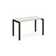 Adapt single desk 1200mm x 600mm - black frame, white top with oak edging