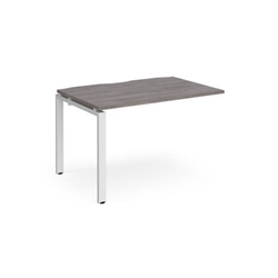 Adapt add on unit single 1200mm x 800mm - white frame, grey oak top