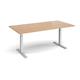 Elev8 Touch boardroom table 2000mm x 1000mm - silver frame, beech top