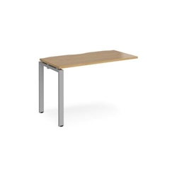 Adapt add on unit single 1200mm x 600mm - silver frame, oak top