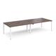 Adapt double back to back desks 3200mm x 1200mm - white frame, walnut top