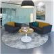 Monza circular coffee table with flat round white base 800mm - kendal oak