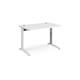TR10 height settable straight desk 1200mm x 800mm - white frame, white top