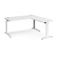TR10 desk 1600mm x 800mm with 800mm return desk - white frame, white top