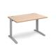 TR10 straight desk 1200mm x 800mm - silver frame, beech top