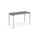 Adapt single desk 1200mm x 600mm - white frame, grey oak top