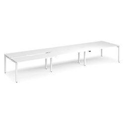 Adapt sliding top triple back to back desks 4800mm x 1200mm - white frame, white top