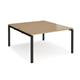 Adapt back to back desks 1400mm x 1600mm - black frame, oak top