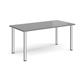 Rectangular chrome radial leg meeting table 1600mm x 800mm - onyx grey