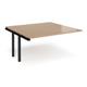 Adapt boardroom table add on unit 1600mm x 1600mm - black frame, beech top