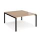 Adapt back to back desks 1400mm x 1600mm - black frame, beech top