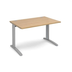 TR10 straight desk 1200mm x 800mm - silver frame, oak top
