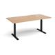 Elev8 Touch boardroom table 2000mm x 1000mm - black frame, beech top