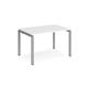 Adapt single desk 1200mm x 800mm - silver frame, white top