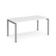 Adapt single desk 1600mm x 800mm - silver frame, white top