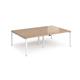 Adapt double back to back desks 2400mm x 1600mm - white frame, beech top