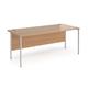 Contract 25 straight desk with silver H-Frame leg 1800mm x 800mm - beech top