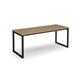 Otto benching solution dining table 1800mm wide - black frame, kendal oak top