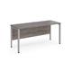 Maestro 25 straight desk 1600mm x 600mm - silver bench leg frame, grey oak top