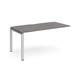 Adapt add on unit single 1600mm x 800mm - silver frame, grey oak top