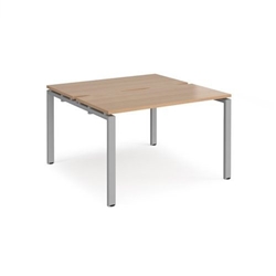 Adapt back to back desks 1200mm x 1200mm - silver frame, beech top