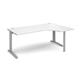 TR10 right hand ergonomic desk 1800mm - silver frame, white top