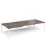 Adapt sliding top triple back to back desks 3600mm x 1600mm - white frame, walnut top