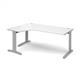 TR10 deluxe left hand ergonomic desk 1800mm - silver frame, white top