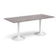 Genoa rectangular dining table with white trumpet base 1800mm x 800mm - grey oak