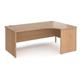 Maestro 25 right hand ergonomic desk 1800mm wide - beech top with panel end leg