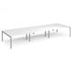 Adapt triple back to back desks 4800mm x 1600mm - silver frame, white top