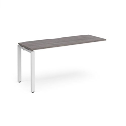 Adapt add on unit single 1600mm x 600mm - white frame, grey oak top
