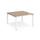 Adapt back to back desks 1200mm x 1200mm - white frame, beech top