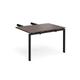Adapt add on unit double return desk 800mm x 1200mm - black frame, walnut top