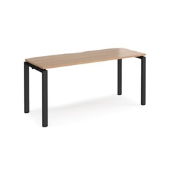 Adapt single desk 1600mm x 600mm - black frame, beech top